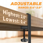 Under Desk Cable Management Tray, 15.7'' No Drill Steel Desk Cable Organizers, Wire Management Tray Cable Management Rack (2 Packs-Black)