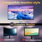Magnetic Invisible Hidden Design Computer Privacy Screen Filter 24 Inch for Frameless Monitor 16:9 Aspect Ratio, Removable Anti Glare Blue Light Protector, Double Sided Reversible Eye Care 24in Film