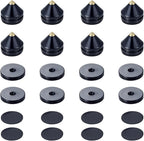 Speaker Spikes Floor Protectors 8pcs, Light Weight Shockproof Speaker Isolation Stand Feet for HiFi Amplifier, Subwoofer, DAC Recorder, Turntable, Cone Base Pad with Adhesive, Black