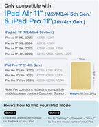 MOFT Dynamic Folio Case for for iPad Air 11-inch M3 M2 2025 2024/10.9 Air 5th 4th Generation 2022 2020, iPad Pro 11 Inch 4th/3rd/2nd Gen, Magnetic Case with 20+ View Angles, Panna Cotta x Faded Jeans