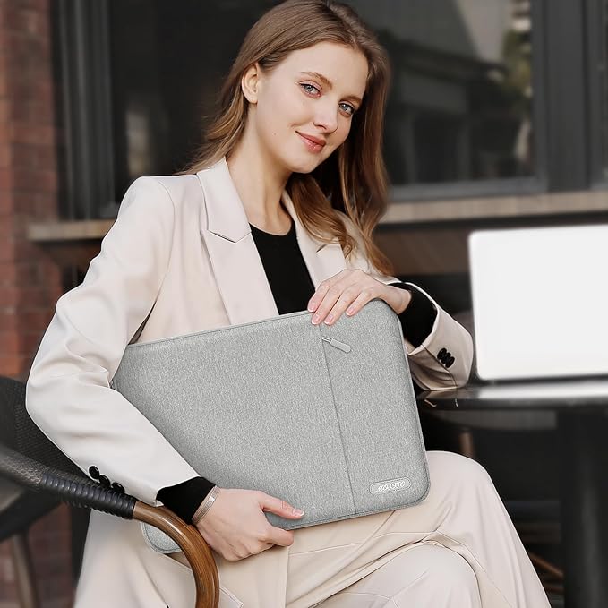 MOSISO Laptop Case 18.5 inch, 18-18.5 inch Laptop Sleeve Compatible with ASUS Gaming Monitor HP Dell Lenovo Notebook, Polyester Vertical Computer Sleeve Bag with Pocket, Gray