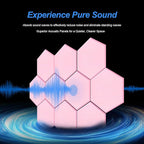 Mollywell Hexagon Acoustic Panels, High Density, Soundproofing, Decorative Noise Reduction Felt Wall Tiles for Ceilings, Home Office & Gaming Room (Cherry Blossom Pink), 14x12x0.4 Inch