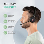 Yealink WH62 DECT Mono Teams Wireless Headset, 525 ft Range Work Headphone with 2X Noise Canceling Mic for IP Phone and Computer, Single Ear Headset with Call Control, Ringer,13H Talk Time