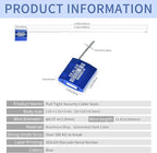 50 Blue High Security Cable Seals With Barcode - Pull Tight Numbered Steel Anti-Tamper Shipping Self-Locking Tags for Logistics - ISO 17712 Certificated