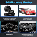 Car Battery GROUP 27 Lithium-ion Car Battery, 12.8V 80Ah 1300CCA LiFePO4 Automotive Battery For Car, 60 Months Warranty