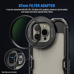 NEEWER 15 Pro Cage [2nd Gen], Video Rig Phone Stabilizer with Quick Release Side Handle, 67mm Filter Adapter, 17mm Lens Backplate, T Mount Lens Adapter Compatible with Moment, PA043+PA045B