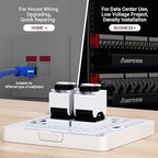 AMPCOM CAT6 RJ45 Keystone Jack - Reusable UTP Ethernet Wall Jack with Adjustable Ratchet Lock Design, No Tool and Zip Tie Required - 50u Gold Plated - Black (12-Pack)