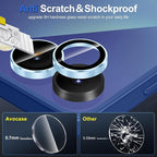 for Samsung Galaxy Z Flip 7 Camera Lens Protector, Individual Metal Ring Tempered Glass Lens Cover, [Strong Adsorption] Scratch Resistant Ultra-Thin HD Clear Lens Cover, 1 Set-Blue Ring