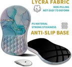 Hokafenle Ergonomic Mouse Pad Wrist Support, Wrist Rest Mousepad for Carpal Tunnel Pain Relief with Integrated Memory Foam Slope Massage Bulge (11.8x7.9 inch,Blue Marble