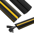 Floor Cord Cover 4.1Ft Heavy Duty PVC Floor Cable Protector Electric Cord Hider Cable Management Floor Strip Extension Cord Covers Cable Raceway for Wires on Floor Inner Channel 1.36" W x 0.43" H