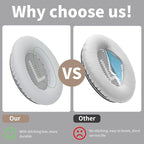 Damex Ear Cushions for Bose qc35 ii Replacement Ear Pads, Compatible with Bose QuietComfort 35 Replacement earpads, Increased Stitching,no Breakage, Protein Leather, Softly. (Silver)
