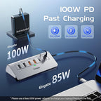 USB C Hub Ethernet, 10-in-1 USB Docking Station 10Gbps with 4K@60Hz HDMI, USB C and 2 USB A 3.2 Data, LAN, 2 USB A 2.0, PD 100W, SD/TF Ports, Powered USB Hub for Laptop, PC, iPhone 16/15, Mac