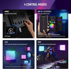 NEEWER PL60C RGB LED Panel Video Light APP/2.4G/DMX Control, 60W 23000Lux/0.5m 2500K-10000K RGBCW Pro Photography Studio Lighting /18 Scenes/V Battery Powered for Outdoor Filming Recording Streaming