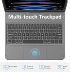 GGH Touch for iPad Keyboard Case Air 13 (M3 2025 / M2 2024) &12.9 iPad Pro (6th,5th,4th, 3rd Gen),360° Rotatable Protective Cover Multi-Touch Trackpad Keyboard Case with Pencil Holder - Grey