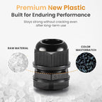 QILIPSU 50pcs 3/4" NPT Cable Gland Waterproof IP68 Nylon Cable Pass Through Cord Grip Connector Strain Relief Wire Grommet