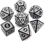 Polyhedral DND Dice Set, 5 Pack Dice Sets Fit for Dungeons and Dragons D&D RPG Games 7-Die Polyhedral Dice with Vintage Pattern 35 Pieces (5 Colors with White)