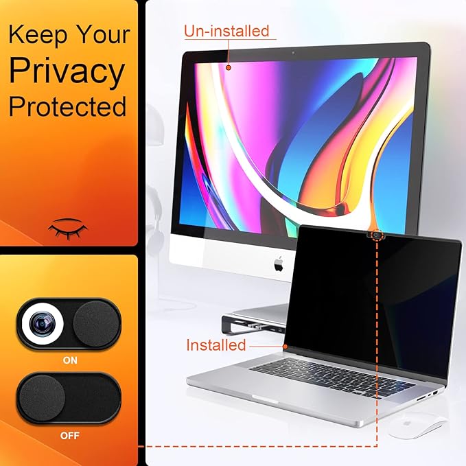Privacy Screen for MacBook Pro 14 Inch 2021-2024 M4 /M4 Pro /M4 Max /M3 /M3 Pro /M3 Max /M2 Pro /M2 Max /M1 Pro /M1 Max, Magnetic Removable Anti Blue Light Glare Screen Protector