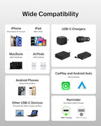 Belkin USB C to USB C Cable, 6.6ft, 240W - Type C Charger, iPhone Charger Cord, Soft, Braided, Flexible for iPhone 17, Galaxy S25, Pixel 10, MacBook, Chromebook, iPad Pro, Switch Steam Deck – White