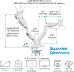 AVLT RGB Lights Dual 17”-43” Gaming Monitor Arm Desk Mount, Fits Two Flat/Curved/Ultrawide Screen up to 44lbs(20kg), Height Swivel Tilt Adjustable Stand – White