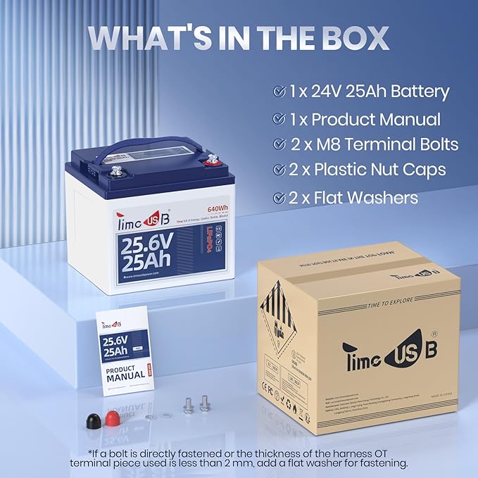 24V 25Ah LiFePO4 Battery, 2C High Discharge Rate Built-in 50A BMS 640Wh Lithium Battery, 1280W Continuous Load Power for Mobility Scooters, Electric Wheelchairs, Farm Equipment, etc
