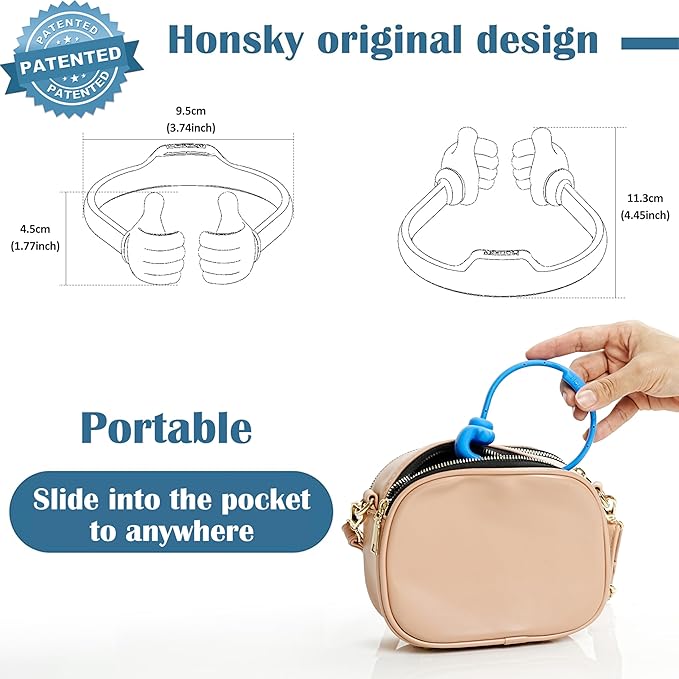 HONSKY Thumbs-Up Phone Stand for Tablets, E-Readers and Smart Phones – Green/Purple – 2 Count