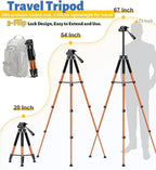 JOILCAN Tripod for Camera, 67" Heavy Duty Camera Tripod, Phone Tripods for Video Recording Photo Vlog, Aluminum Tripods with Holder & Travel Bag for Cameras DSLR iPhone Projector Laser