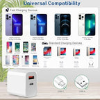 Fast Charger for iPhone,Dual Port A/C Apple iPhone Charger Fast Charging Block,2Pack Quick Double A/C iPhones Wall Chargers Adapter,6FT USB C to Lightning Cable for iPhone14 ProMax/13/12/11/XS/XR/iPad