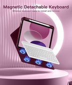 for iPad 10th Generation Case with Keyboard 10.9 Inch 2022/iPad (A16) 11th Gen 11 Inch 2025 - Magnetic Detachable Keyboard, Stain Proof Cover, Smart Folio Case with Pencil Holder - Burgundy