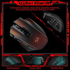 Redragon Wireless Gaming Mouse, MMO Gaming Mouse UP 16,000 DPI, 16 Macro Programmable Buttons, RGB Rechargeable with 12 Side Buttons, 70Hrs for PC Laptop MOBA FPS, M901P-KS