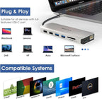 USB C Docking Station USB C to Dual HDMI Adapter USB C Hub Dual Monitor, 13 in 1 Multiport Triple Display Type C Dongle with Dual HDMI 4K, DP, PD Charger, 5 USB, Ethernet, SD TF Card Reader, Audio