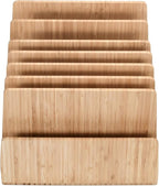 MobileVision Bamboo Device Organizer for Smartphones, Tablets and Laptops, 7 Slots With Extra Wide Slots for Laptops