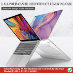 CISSOOK Compatible with MacBook Air 13.6 inch Case 2025 2024 2022 Release M4 M3 M2 Chip, Marble Plastic Hard Shell Case Keyboard Cover for MacBook Air 13.6 inch A3240 A3113 A2681, Purple Marble