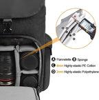 CADeN Camera Backpack Canvas Camera Bag for DSLR/SLR Mirrorless Camera with 15.6 inches Laptop Compartment, Camera Case Compatible for Sony Canon Nikon Cameras and Lens Tripod Waterproof Black