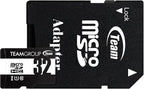 TEAMGROUP Micro 32GB x 5 Pack UHS-I U1 Class 10 SDHC SDXC Read Speed up to 100MB/s High Speed Flash Meomry Card with Adapter for Camera, Surveillance, Full HD Shooting TUSDH32GCL10U63