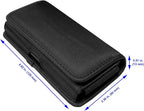 Nylon Cellphone Holster for iPhone SE (4.7"), iPhone 5, 5S - Horizontal Case Canvas Waist Carrying Pouch with Belt Clip/Loops, Black