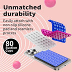 Silicone Double Octo Buddy-Sided Suction Phone Grip Detachable Mount - Car Dashboard/Shower Phone Holder, Hands-Free For Selfies & Videos, TikTok/ASMR/Yoga - iphone & Android Compatible (Dark blue)