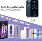 2 Pack Matte Screen Protector for iPhone 12 Pro Max, 9H Tempered Glass, Full Coverage, Anti-Fingerprint, Auto Dust-Elimination, No Bubble, Easy Installation