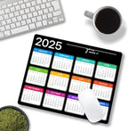 Hokafenle Mouse Pad, Black 2025 Calendar Mouse Pad, Premium-Textured Square Waterproof Mouse Mat Non-Slip Rubber Base MousePads for Office Laptop Home