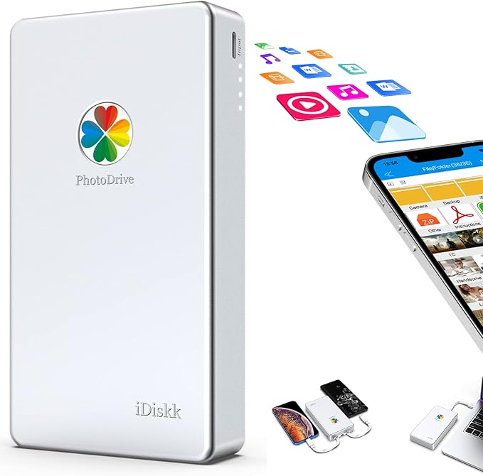 iDiskk App-le Certified 1TB for iPhone 15 and iPhone 16 External Hard Drive for iPhone Photos Videos,iPad, MacBook,Compatible with iOS & Android, Store Music, Documents Files for All Devices