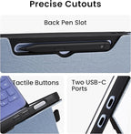 Omnpak Case for Microsoft Surface Pro 12" 2025, Lightweight Protective, Multiple Angle Viewing, Stylus Holder, Compatible with Type Cover Keyboard