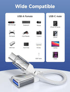 JSAUX USB to USB C Adapter [2 Pack], USBC OTG Adapter Compatible with MacBook Pro/Air, iPhone 15 Pro Max, Samsung Galaxy S24/S23/S22/S21 and More USB C Devices-Crystal White