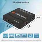 J-Tech Digital HDMI Splitter 4K 60Hz 1X4 Multi-Resolution Output (MRO) HDMI 2.0 Splitter Supports downscale HDR HDR10 / Dolby Vision 4K@60Hz 4:4:4 HDCP2.3 2.2 (JTECH-4KSP4)