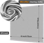 2-Sided Glasses Cleaner & Polishing Cloths,Portable Glasses Cleaning Kit,Microfiber Eye Glasses Lens Cleaning Coth Wipes Kit with Pouch,Color 6X 6-Inch