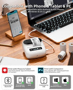 Phomemo Label Maker, M220 Barcode Printer, Thermal Bluetooth Label Printer for Address, Clothing, Warehouse, Mailing,Compatible with Phone & Laptop