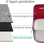 MOSISO Laptop Case 14 inch, 14 inch Laptop Sleeve Compatible with HP Lenovo Dell ASUS Acer, HP Stream, Dell Latitude, Lenovo IdeaPad, Polyester Vertical Computer Sleeve Bag with Pocket, Red