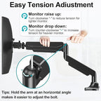 MOUNT PRO Heavy Duty Monitor Mount for Max 49 inches Ultrawide Screens, Single Monitor Arm Desk Mount Holds 6.6 to 33lbs, Fully Adjustable Computer Stand with C-Clamp, VESA 75x75 or 100x100mm