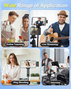 J7 Wireless Lavalier Microphone for iPhone, iPad and Android(Lightning/USB C), Mini Microphones 30 H Battery Life, 2 Pack Round Mini Mics for Video Recording YouTube TikTok Content Creator
