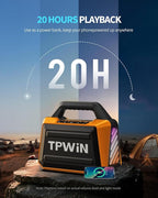 Portable Bluetooth Speaker Wireless - Loud Speakers 80W Peak, 20H Playtime, Light Show, TWS, Deep Bass, BT 5.3, IPX6 Waterproof for Outdoor Travel Camping Beach Pool - Orange