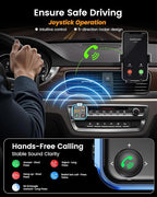 LENCENT FM Transmitter in-Car Adapter, Type-C PD 20W+ QC3.0 Fast USB Charger, Wireless Bluetooth 5.3 Radio Car Kit, Hands-Free Calling, MP3 Player Receiver Hi Fi Bass, Support U Disk