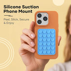 Silicone Phone Sticky Grip, Suction Phone Case Mount for iPhone and Android, Hands-Free Sticky Cell Phone Grip, Mobile Fidget Mirror Holder for Selfies and Videos